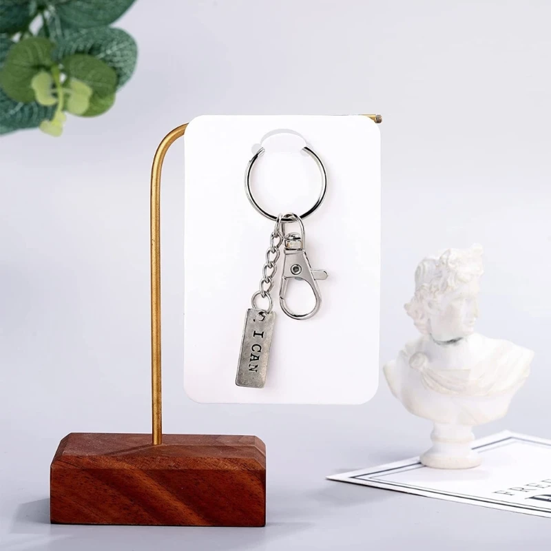 

D7WB 100pcs Keychain Display Cards with Self-Sealing Bags Keychain Card Hold Cardboard for Keyring Jewelry Display Packaging
