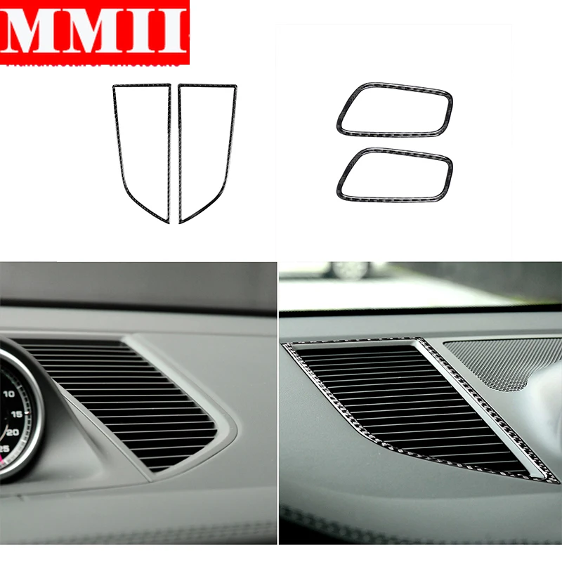 

For Porsche Macan Cayenne 2014-2021 Carbon Fiber Car Dashboard Air Conditioning Vent Frame Decoration Trim Styling Accessories