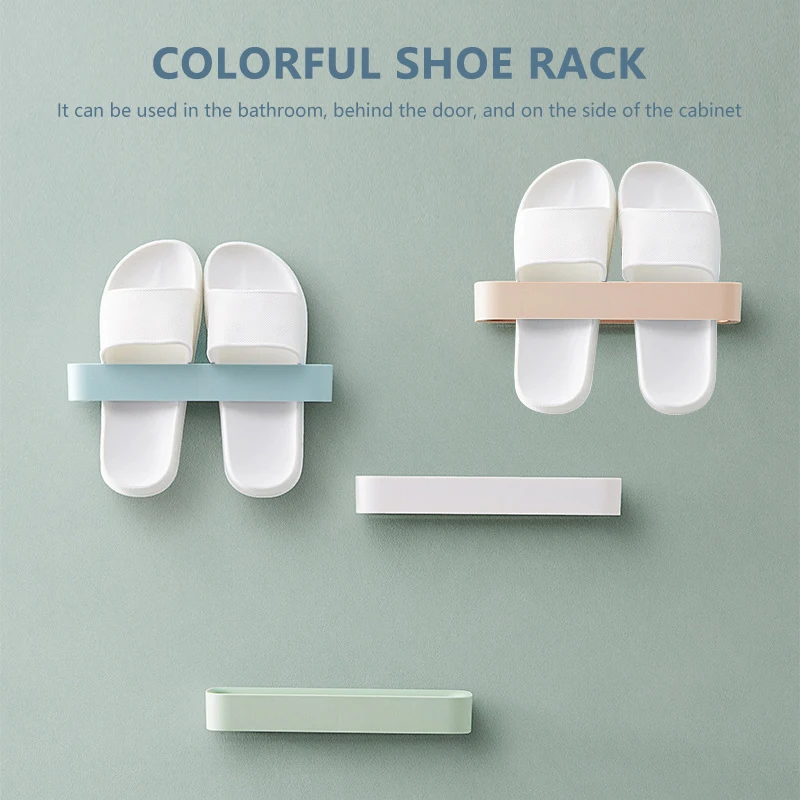 

Wall Mounted Shoe Rack Shelf High Heels Sports Shoe Organizer Slippers Home Space saving Shoes Plastic Bathroom Storage Racks