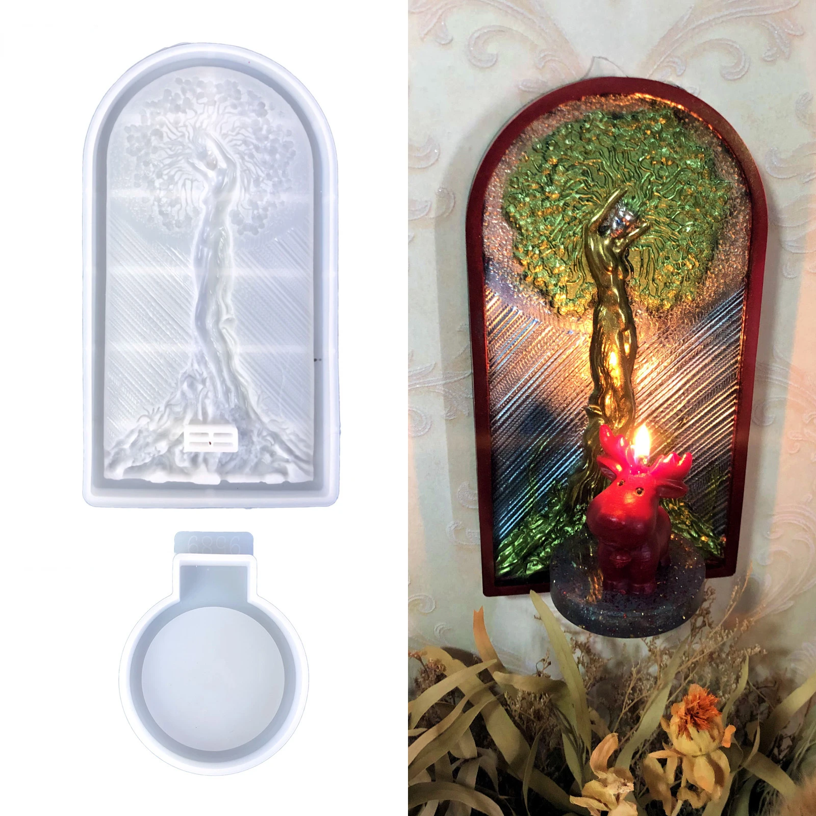 

Силиконовая форма «Древо жизни» для подсвечников, Настенная Наклейка «сделай сам» для гостиной, украшение для подвешивания на стену, форма для подсвечника «Древо жизни»