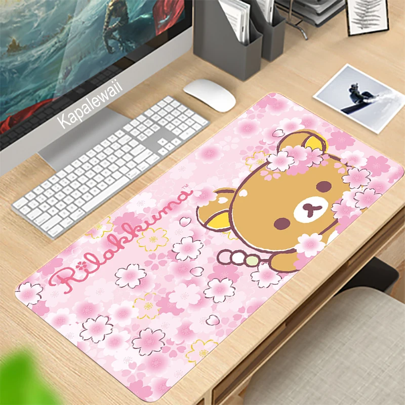 

90x40CM Large Rilakkuma Gaming Keyboard Mouse Pad Computer Gamer Tablet Desk Mousepad with Edge Locking XL Office Play Mice Mats
