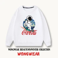 coke van gogh astronaut skateboard coca cola jacket european and american street trend loose round neck sweater men spring
