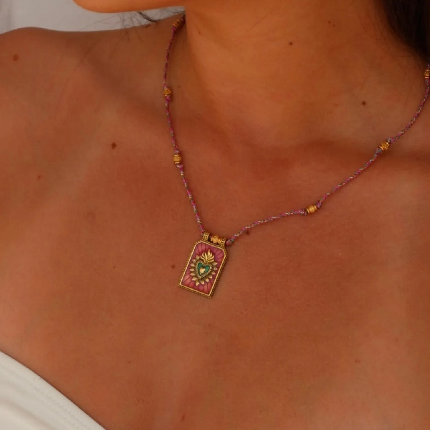 2024 прямоугольное ожерелье в виде карты Таро медные красочные глаза ожерелья