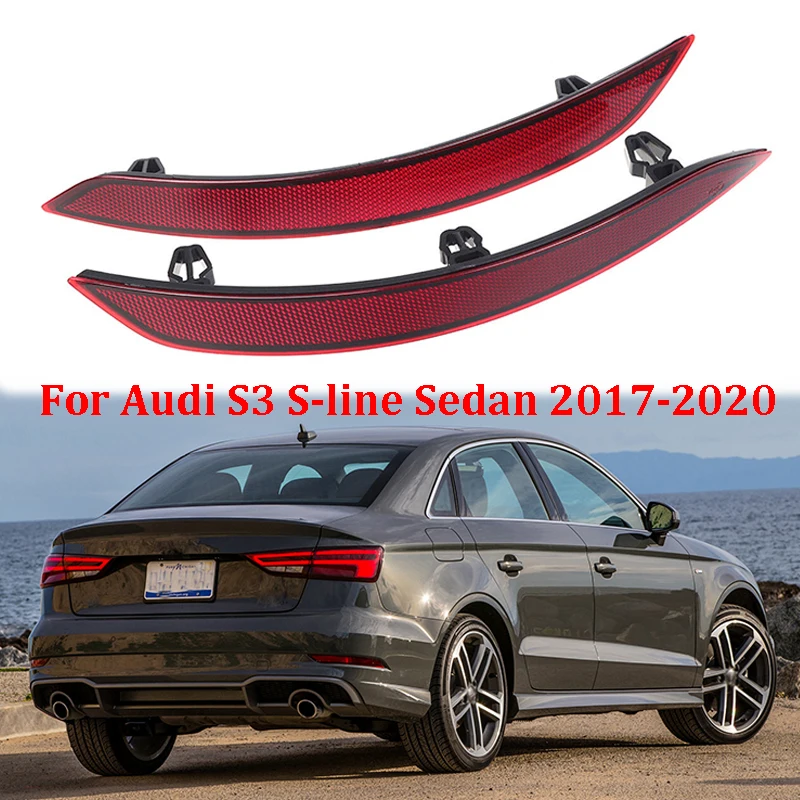 

8V5945106D 1 Pair Rear Left&Right Bumper Reflector For Audi A3 S3 S-line Sedan 2017 2018 2019 2020