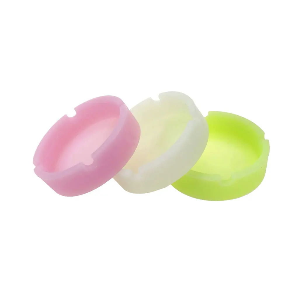 

Glow In The Dark Luminous Silicone Soft Ashtray for Smoking Cigarette Cigar Weed Accessories Ashtray Home Desk Accessories