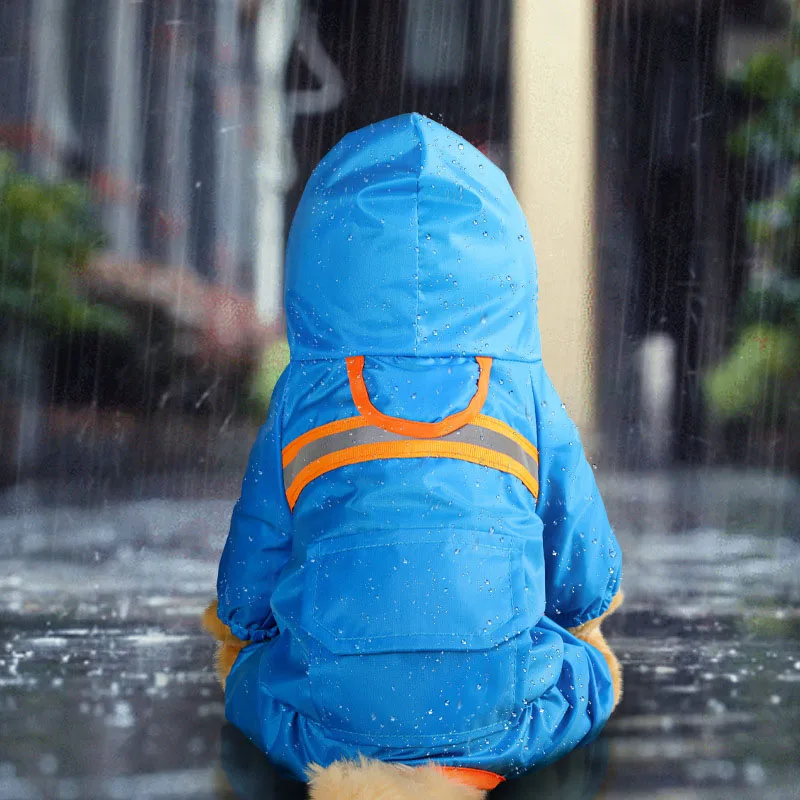 

New Pet Raincoat Small Medium Dog Clothing Reflective Strip Safe Raincoat For Pet Various Colors Waterfroof Cloth Pet Apparel