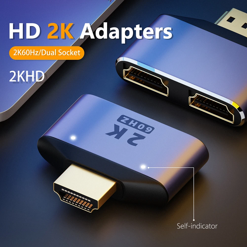 

2 в 1 HDMI-совместимый сплиттер видеопереключатель адаптер 2K 60 Гц HDMI-совместимый концентратор для PS4 монитора ноутбука ПК ТВ приставки проекто...