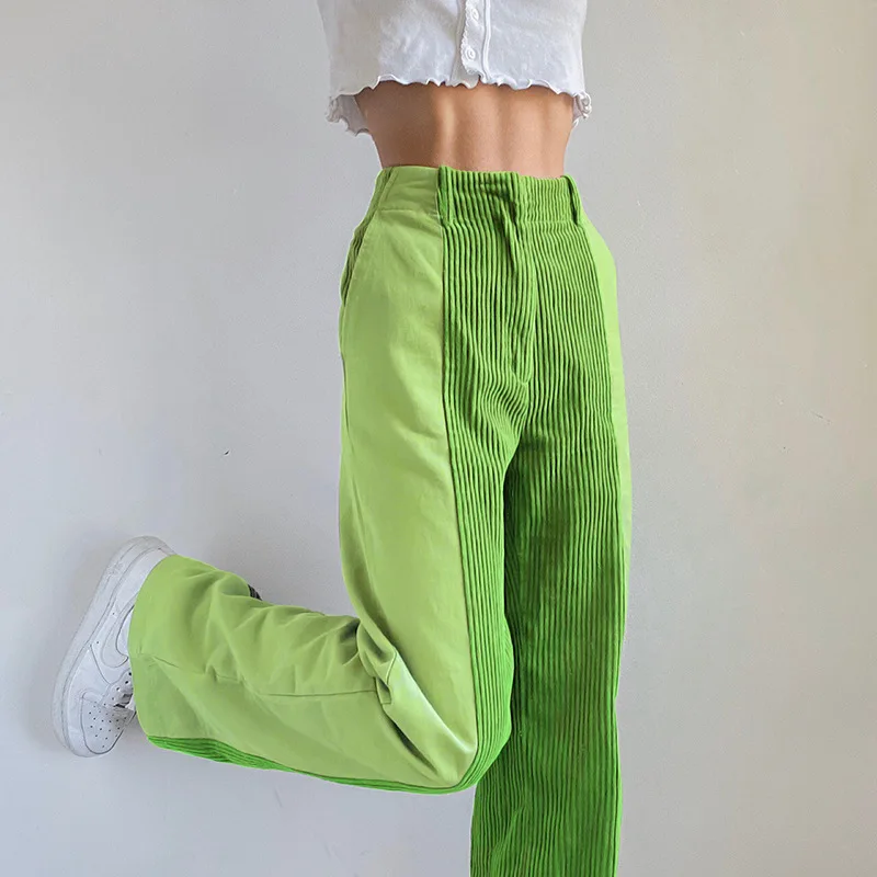 

Retro Straight Leg Trousers Women Loose Pants Harajuku Streetwear Pants Woman Casual Wide Leg Sweatpants Corduroy Trousers Mujer