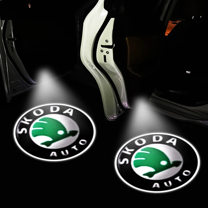 

Car Door Led Welcome Light Projector Lamp Auto Emblem Light Styling Accessoies for Skoda Octavia Fabia Rapid Yeti Superb a5 a7