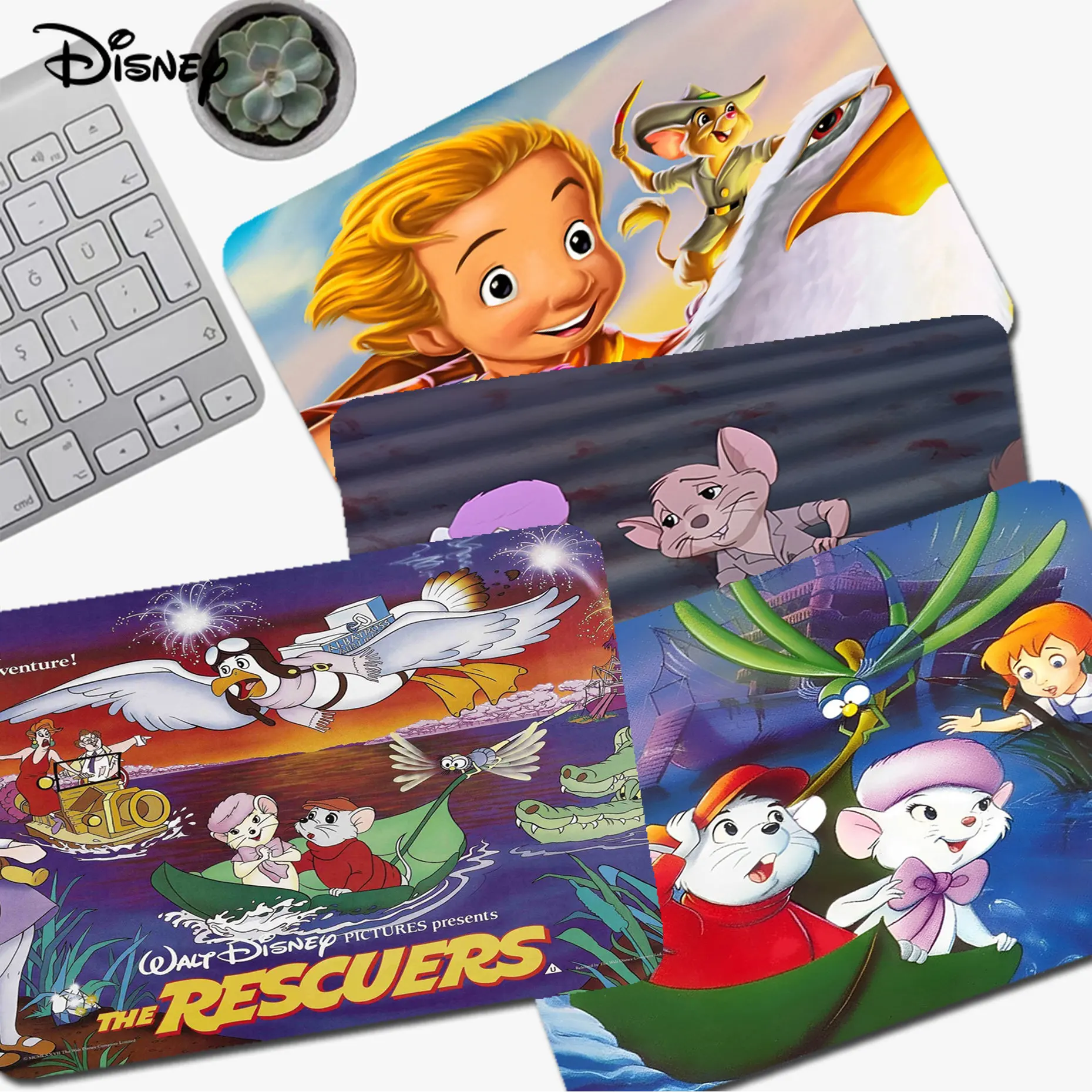 

Disney The Rescuers Mousepad Non-slip Lockedge Office Computer Keyboard Mouse Pad Laptop Cushion Non-slip For Teen Girls Bedroom