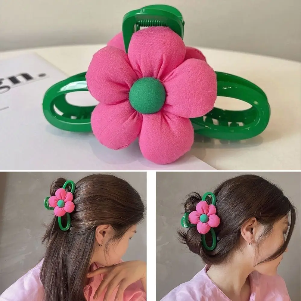 

Женская заколка для волос, красная акриловая Заколка-зажим для волос с цветами