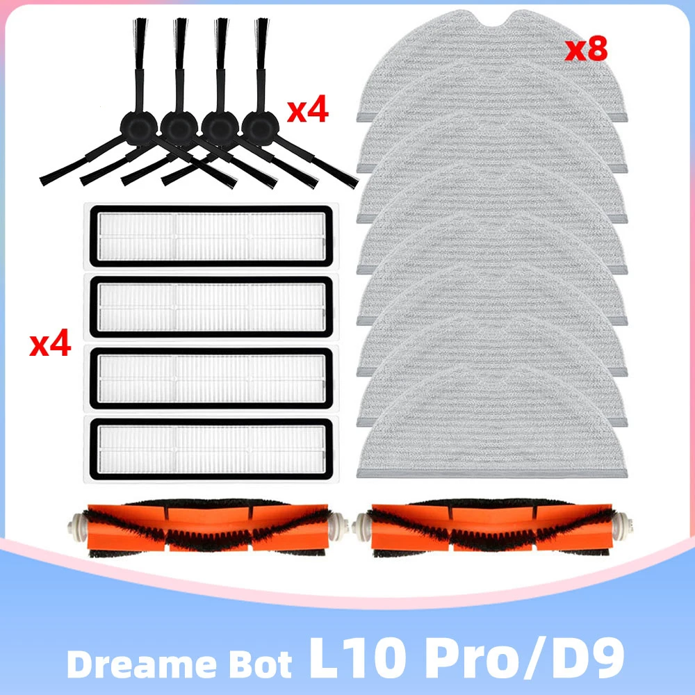 

For Xiaomi Dreame Bot L10 Pro D9 TROUVER LDS Finder Robot Vacuum Cleaner Part Main Side Brush Hepa Filter Mop Cloths Replacement