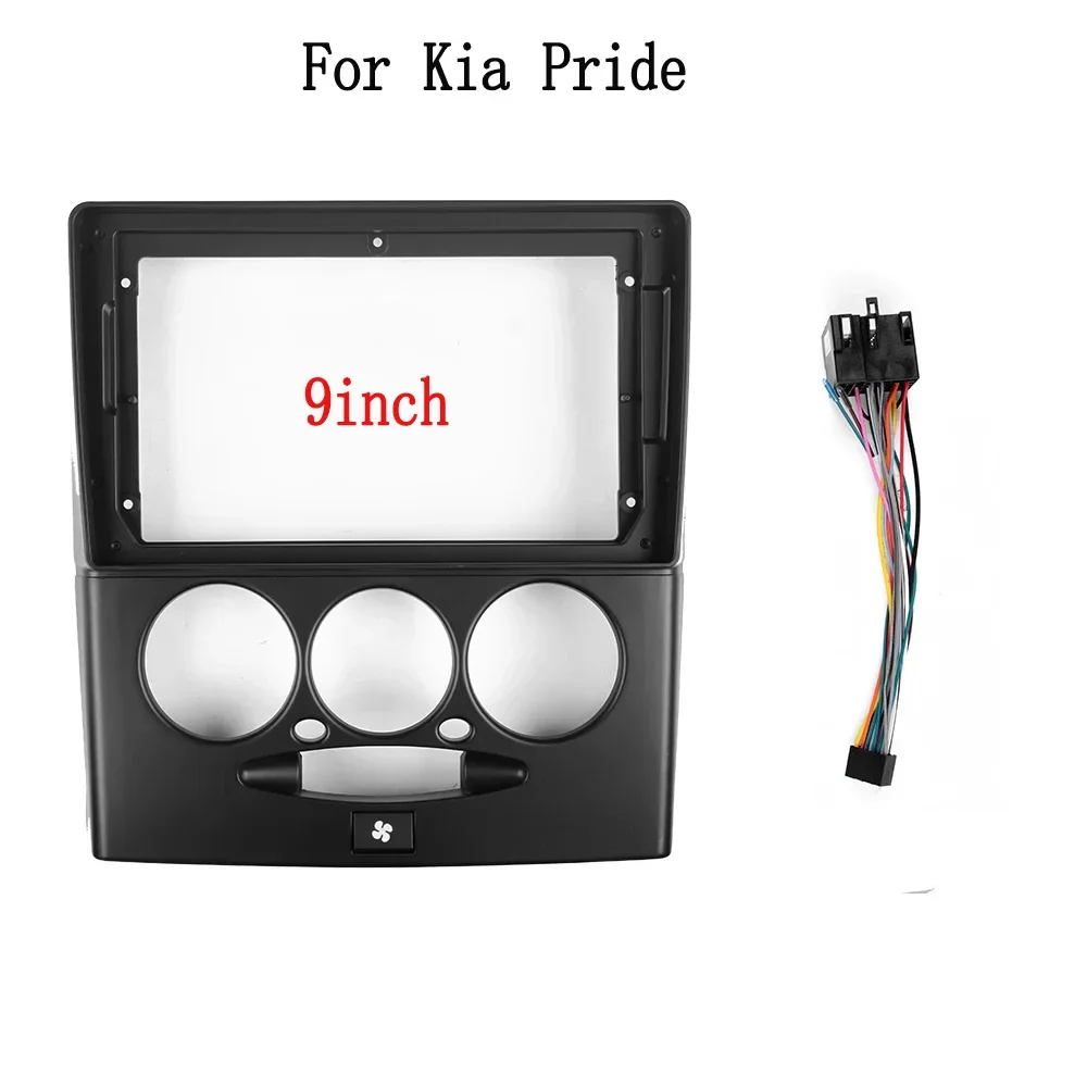 Фото 9-дюймовая рамка автомобильного радиоприемника для kia pride saipa 2015-2019 Audio Android Player Fascia Dash Mount Trim Kit GPS DVD Stereo Panel №1