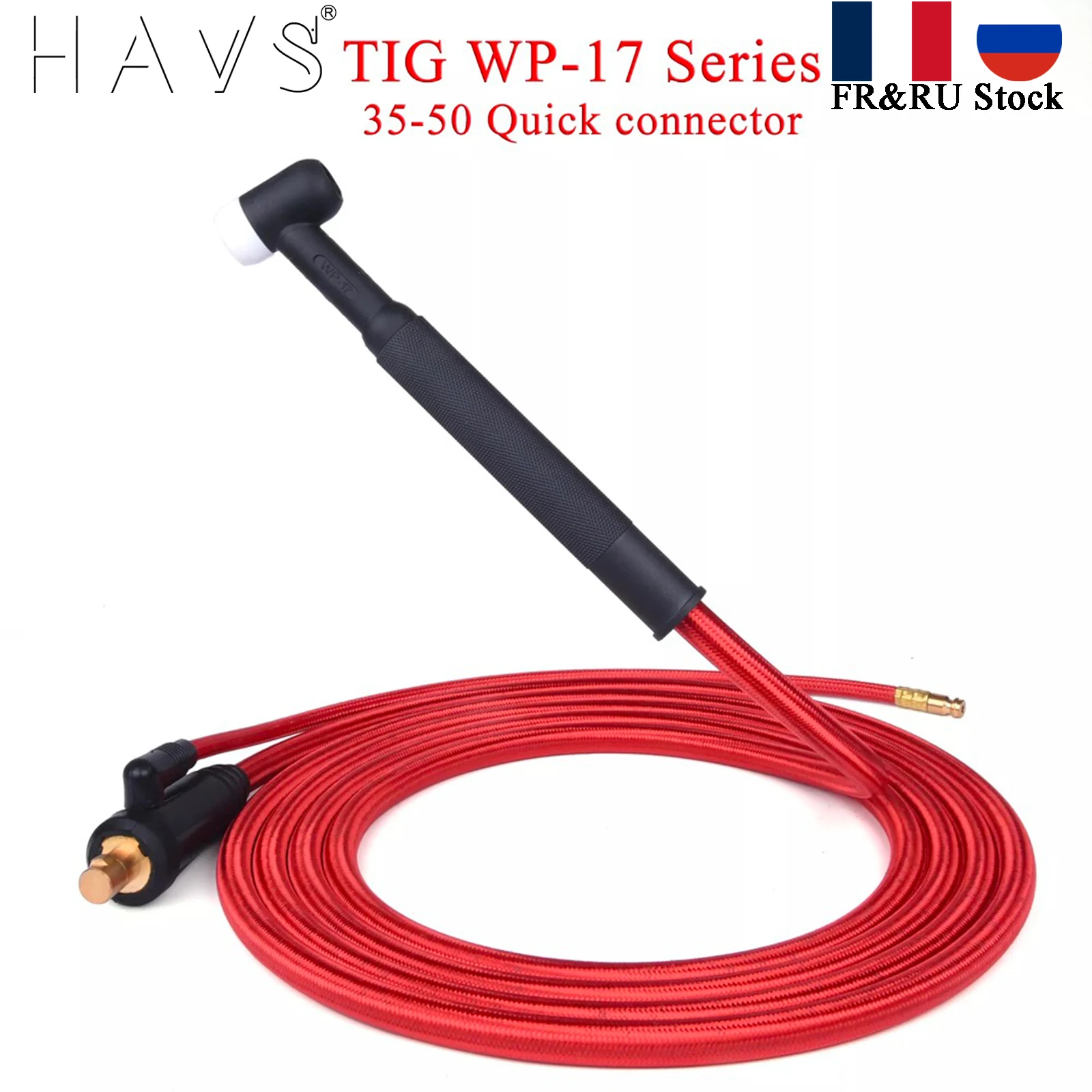 4M/13ft 7.8M/25.6ft WP17 TIG Welding Torch Gas-Electric Integrated Hose Cable Wires 5/8 UNF Quick 35-50 Euro Connector