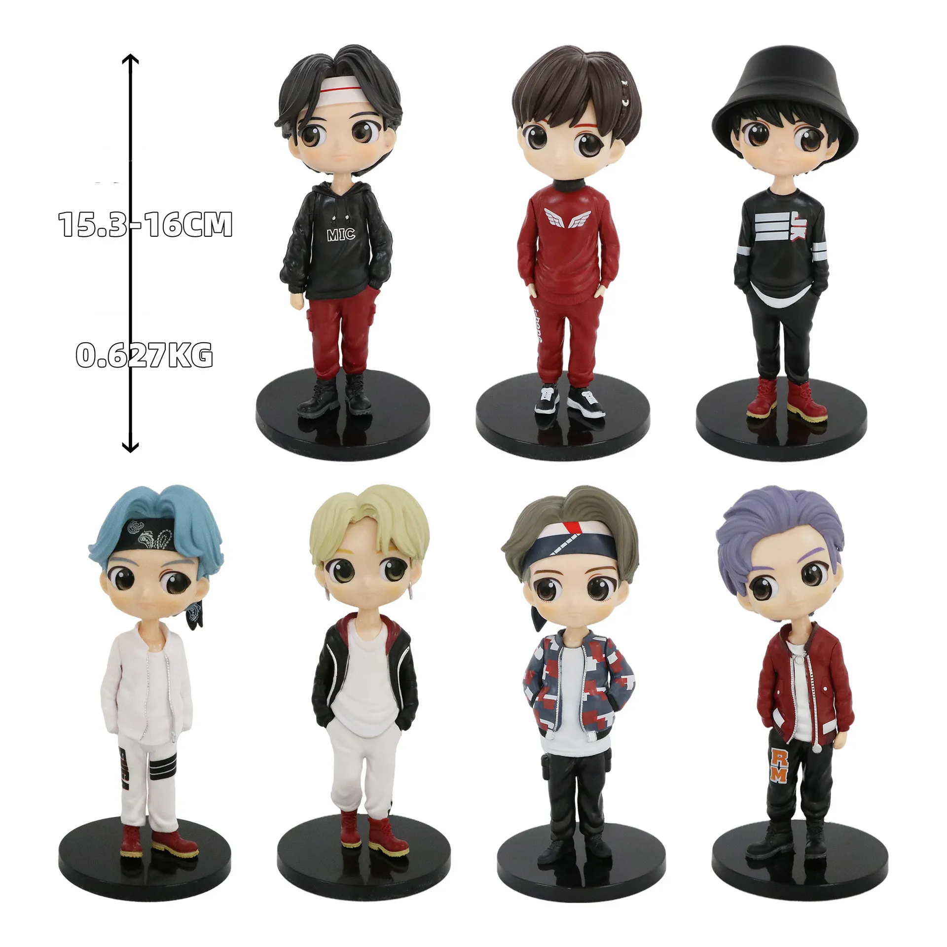 

KPOP Bangtan Boys мультяшный персонаж кукла украшение торт верхняя шляпа настольная мультяшная Модель персонажа для JK SUGA V JIN