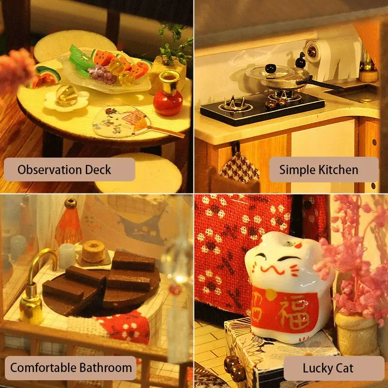Домик кукольный Cutebee сделай сам миниатюрный деревянный мини-домик Сакура Садовый
