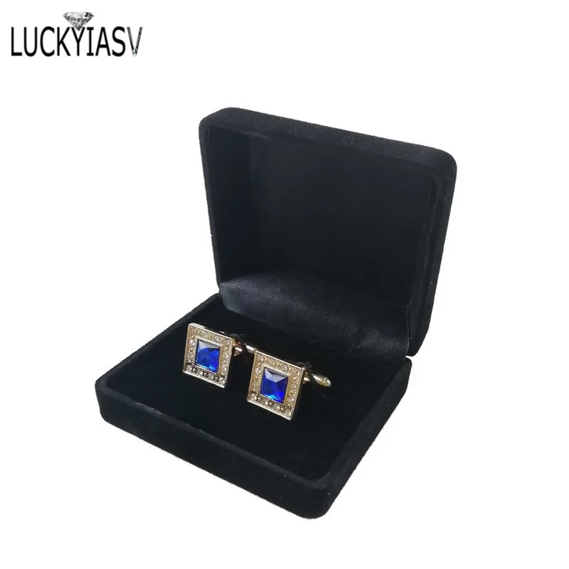 Men Shirt Cufflinks Gemelos Carrying Case Cuff Link Tie Clip Boxes