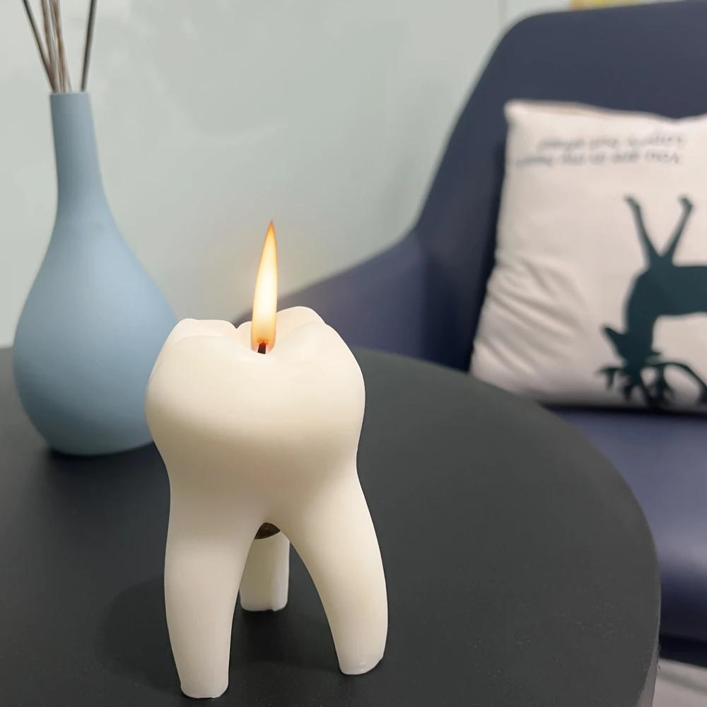 3D стоматологические подарки в форме зуба беспламенная форма для свечей имитация