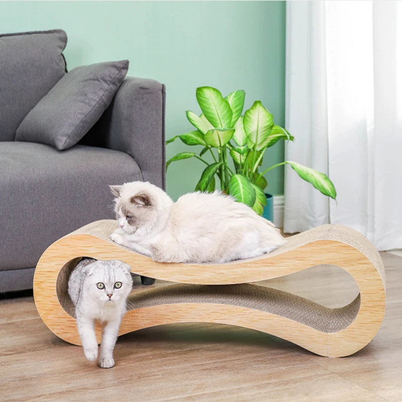 

Wooden Cat Scratching Board Corrugated Paper Cat Litter Cat Climbing Cat Toy Grinding Claw Rest Play Cat Furniture 43x21x13cm
