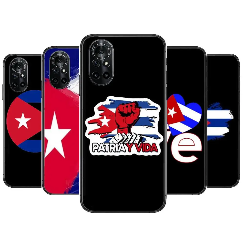 

Cuba flag Art Clear Phone Case For Huawei Honor 20 10 9 8A 7 5T X Pro Lite 5G Black Etui Coque Hoesjes Comic Fash design