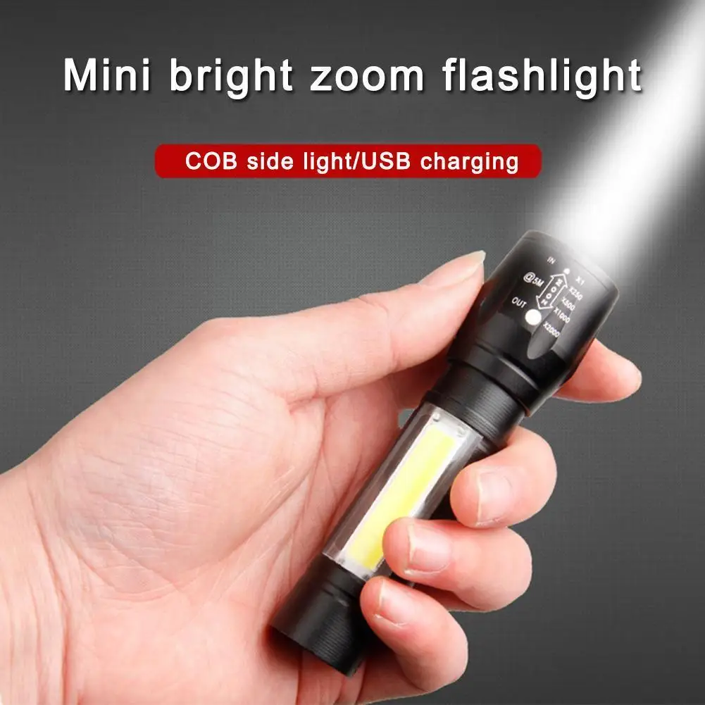

Светодиодный перезаряжаемый мини-фонарик с Cob матрицей Xpe, 100 м