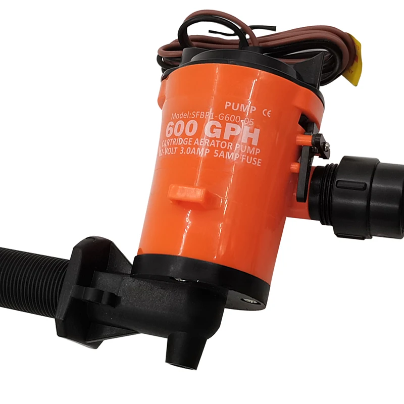 12V 600GPH лодка Livewell насос живая приманка Танк аэратор погружной картридж