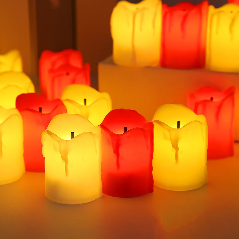 

Christmas Decorations Creative Wishing LED Electronic Artificial Candle Flameless Lights Festive Dinner Table Glowing Ornaments