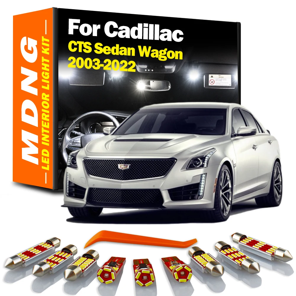 

MDNG для Cadillac CTS Wagon Sedan 2003-2013 2014 2015 2022 светодиодные внутренние купольные карты багажник комплект светильник Автомобильные светодиодные лампы ...