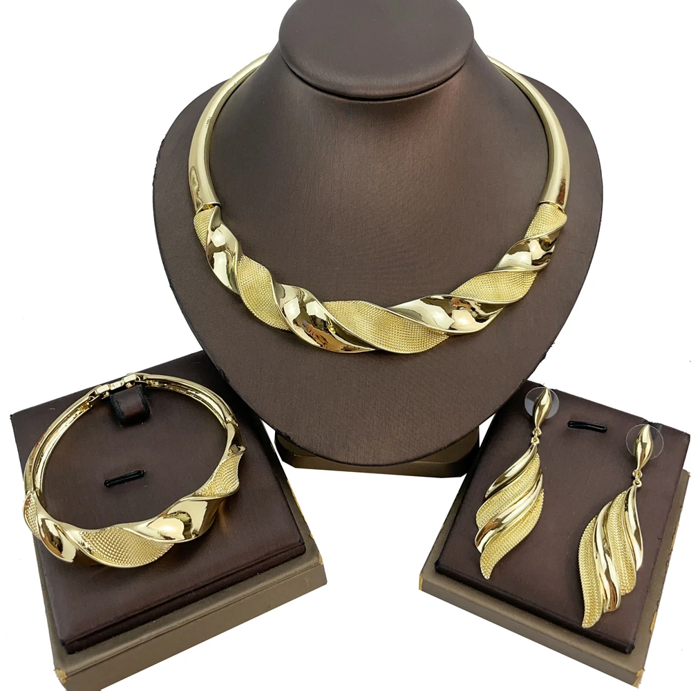 YUMINGLAI простой дизайн двухцветное ожерелье серьги в африканском стиле Вечерние