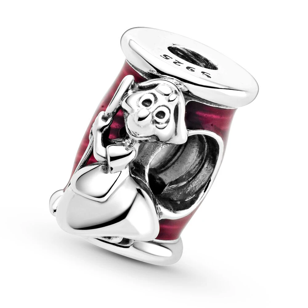 Pandora 925 Silver Thème Cendrillon Suzy Mouse et lework grossier, pantoufle en verre et souris, perles de Aliments de minuit pour bracelet femme bricolage 2