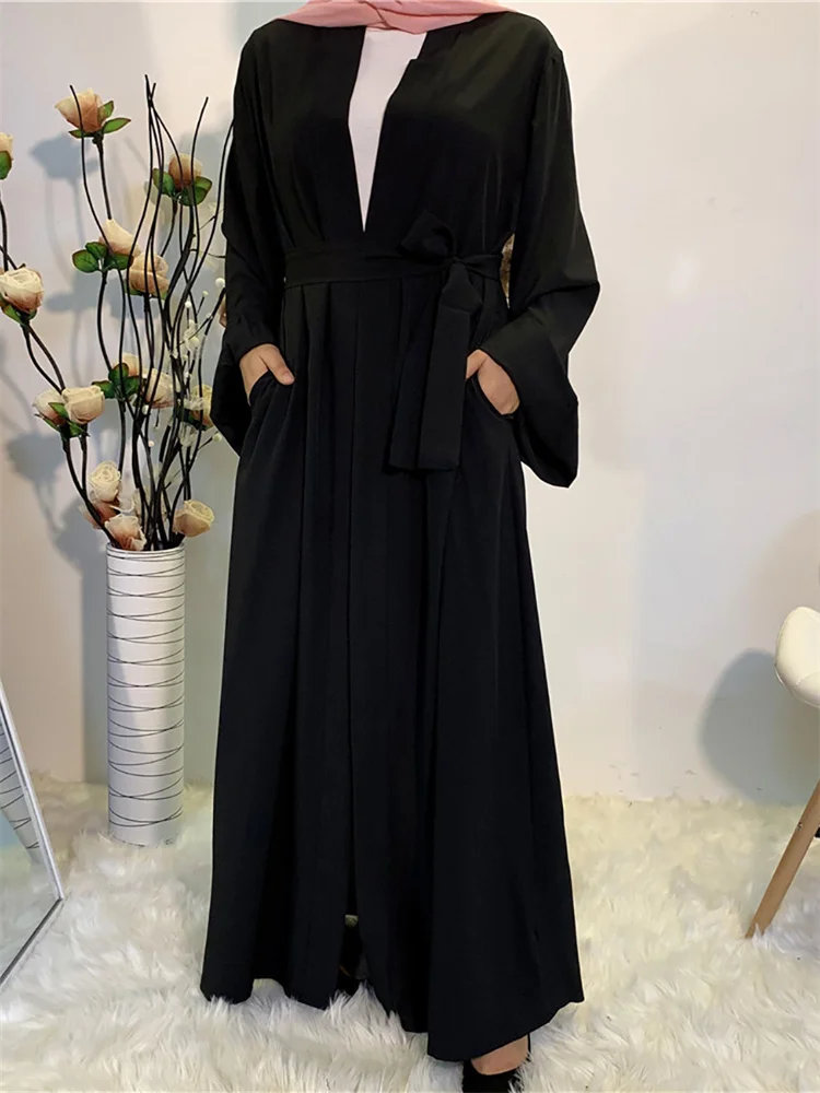 Eid горячая Распродажа популярная простая ткань Nida Abaya Дубай мусульманский