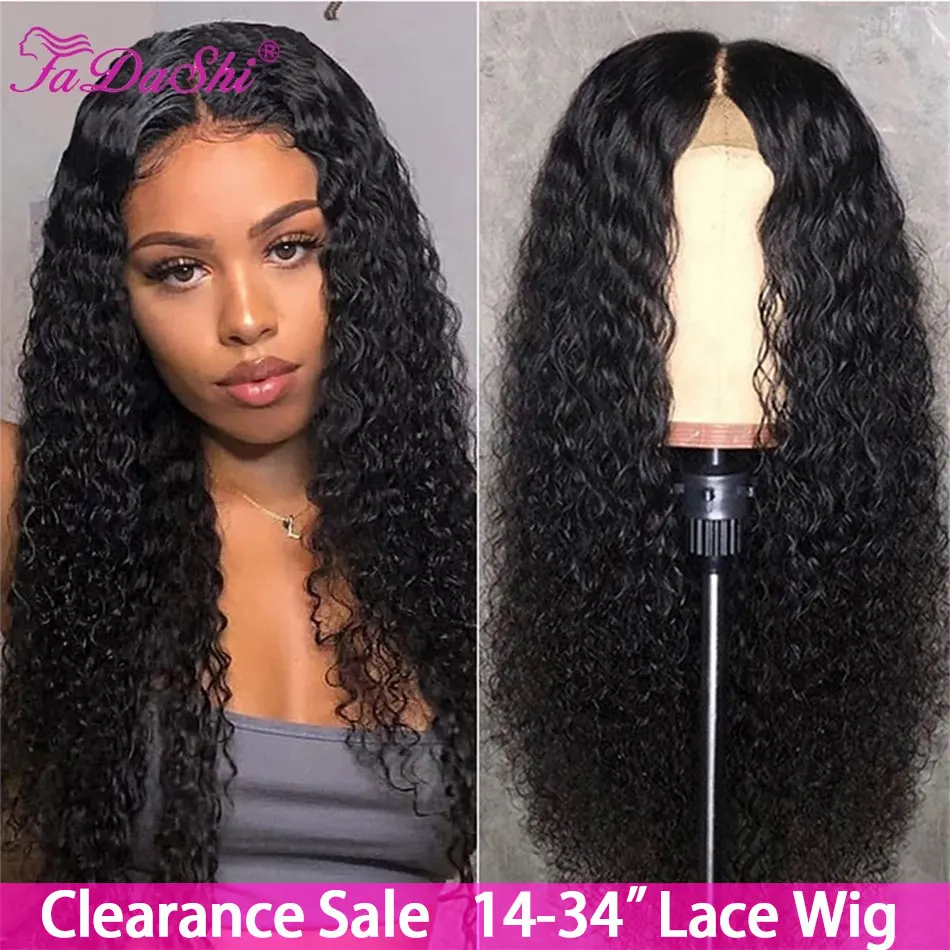 Curly Human Hair Wig Pre Plucked 13x4 Curly Lace Frontal Human Hair Wigs For Women 30 inch Lace Front Wig 180%