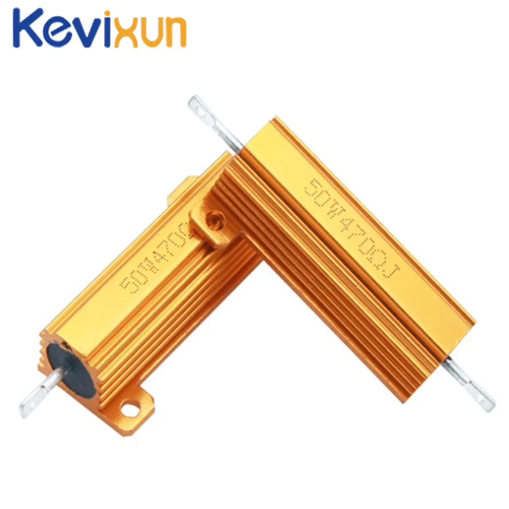 

50W RX24 Aluminum Power Metal Shell Case Wirewound Resistor 0.01 ~ 100K 0.1 0.5 1 1.5 2 6 8 10 20 100 150 200 300 500 1K 10K ohm