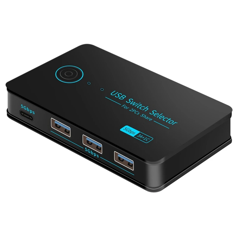 USB-переключатель 2 компьютера KVM-переключатель USB 3.0 Селектор коммутатора 4 порта
