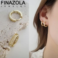 finazola vintage hollow roman numerals hoop earring for women high quality metal circle ear buckle statement korean jewelry