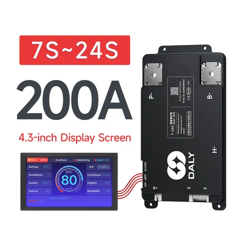 Daly Smart BMS 4.3LCD  Bluetooth 100A-200A для аккумуляторов