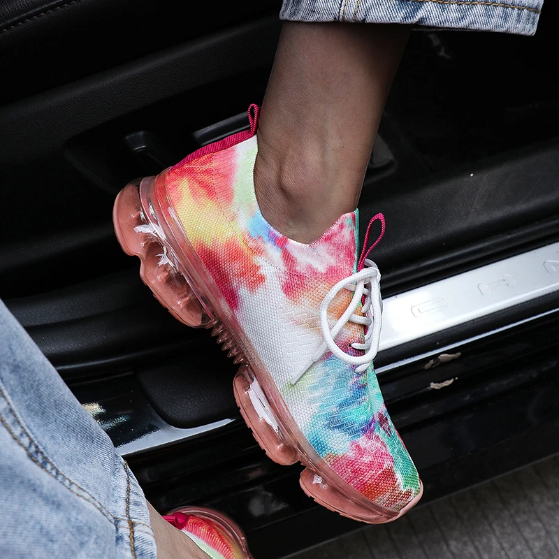 

Women's Sneakers Trends 2022 Autumn New Stretch Fabric Ladies Breathable Casual Vulcanized Shoes 35-43 Large-Sized Sports Shoes