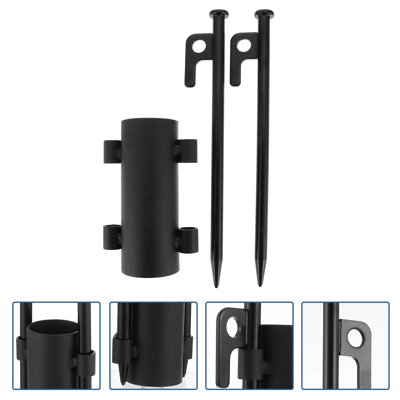 

1 Set Stand Windproof Rod Holder Awning Pole Stand Reinforced Canopy Stakes Fishing Umbrella Fixator for Ground Camping