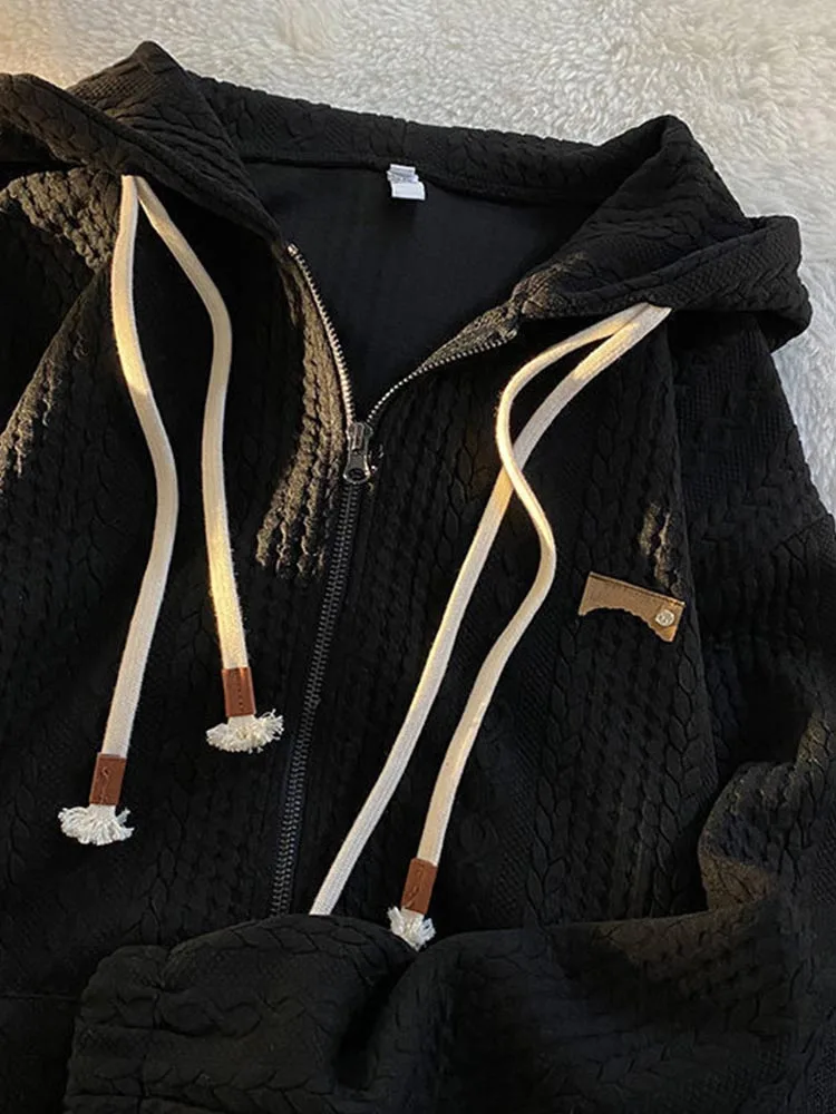 Весенняя толстовка с капюшоном на молнии женская уличная одежда Кардиган