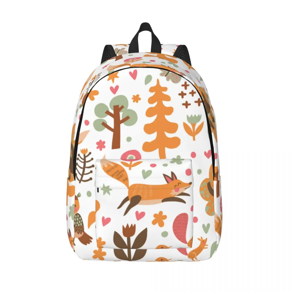 Школьный ранец для студентов милый осенний рюкзак с лисами совой белкой и