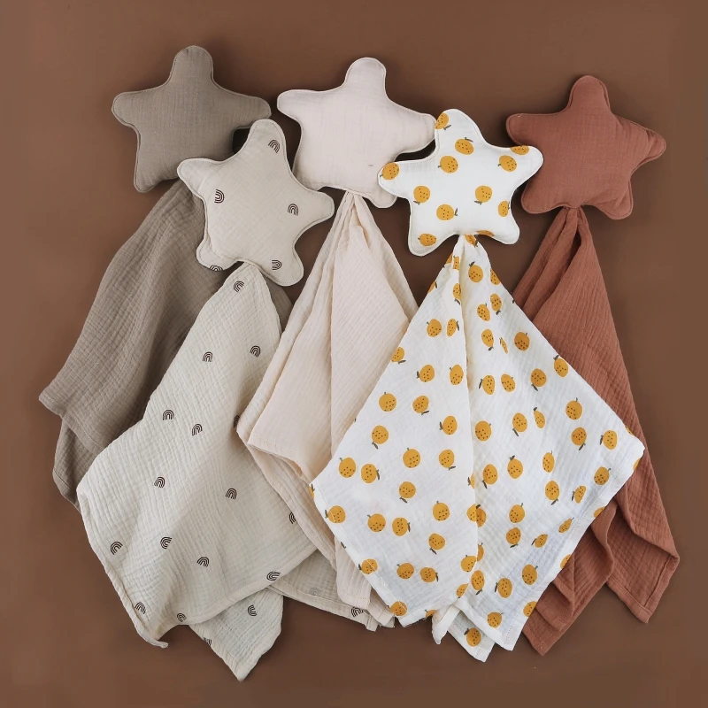 New Born Soothe Appease Towel 100% Organic Cotton Moon Star 