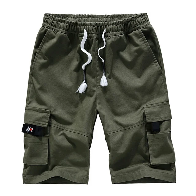 

Military Style Summer Men Baggy Cargo Cotton Knee Length Pant Casual Trouser Male Large Loose Big Size Khaki Xxl 3xl 4xl 5xl 8xl