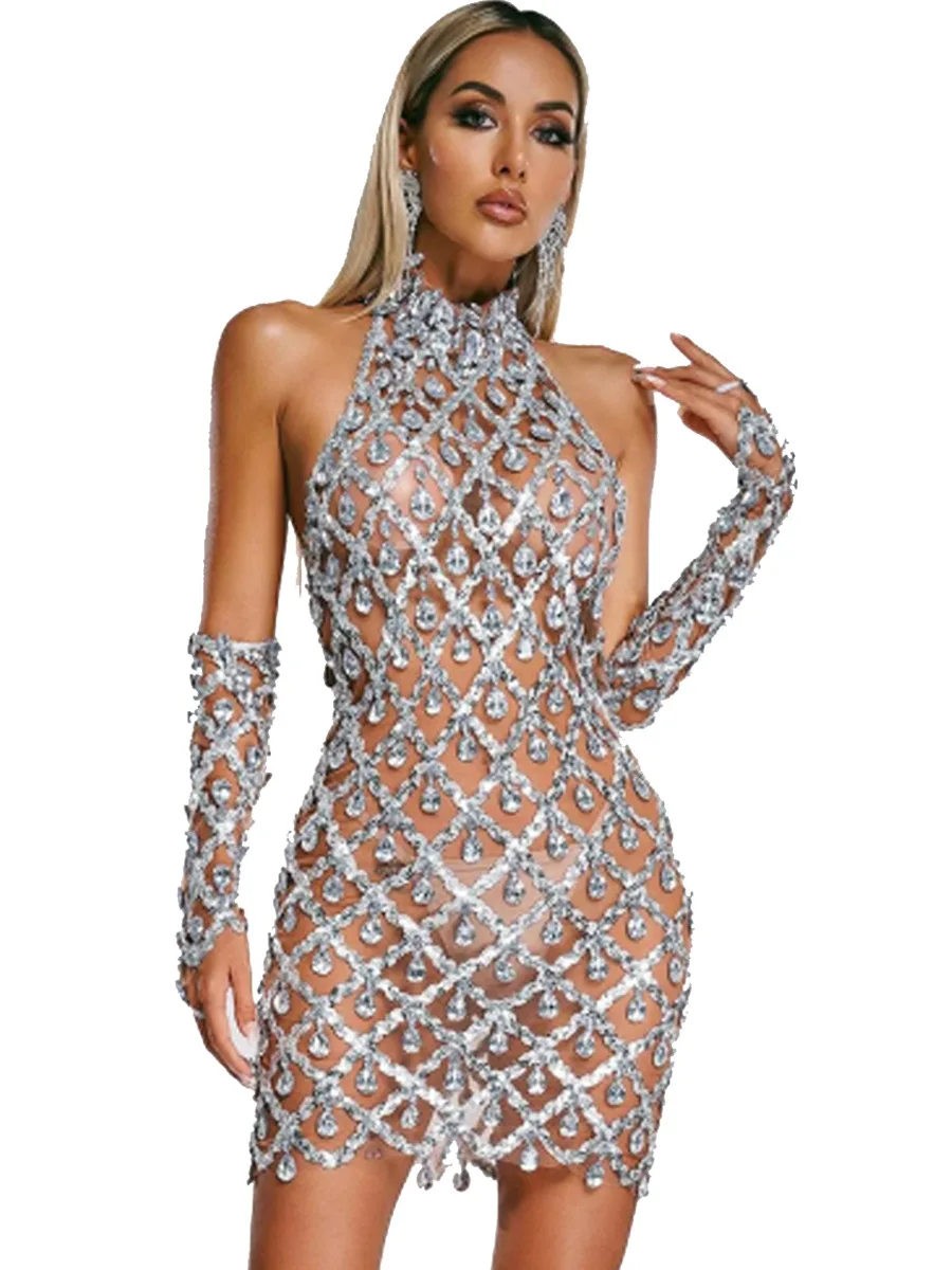 Высококачественные женские перчатки в клетку с блестками для тяжелой