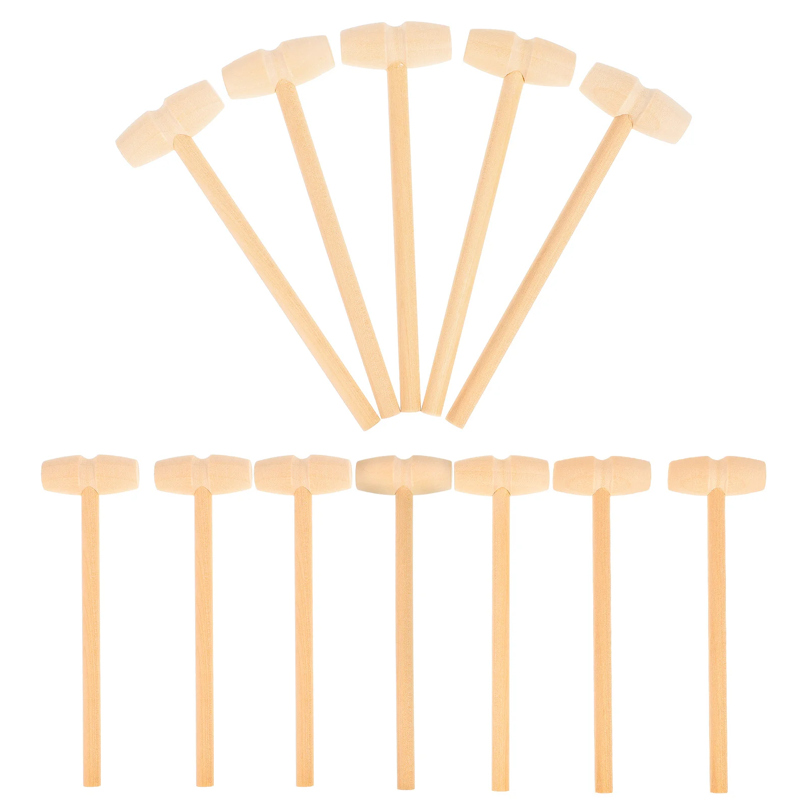 

12pcs Wooden Wood Mallet Beating Gavel Pounding Hammering Educational for Lobster Shellfish Seafood Size