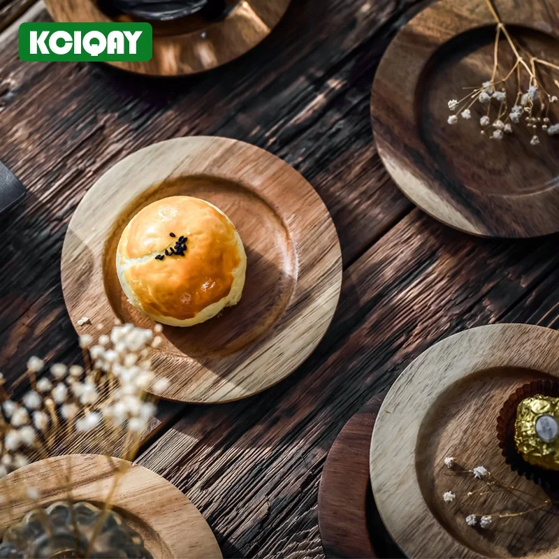 

6 шт., Набор круглых подставок из дерева акации