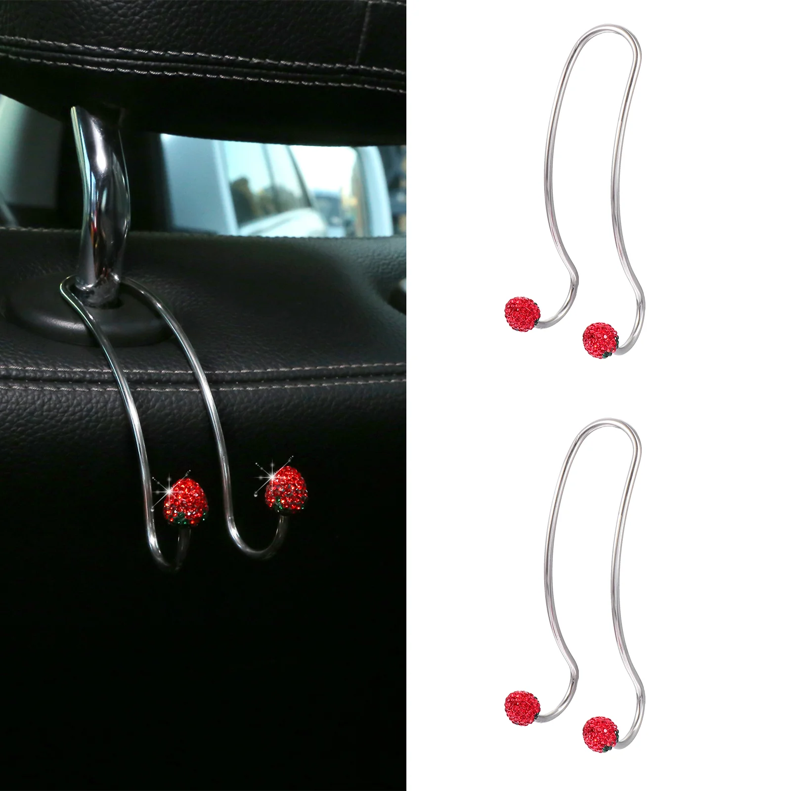 

2 PCS Car Hook Multi Hanger Car Back Hanger Headrest Car Back Hook Stainless Steel Car Backseat Hanger