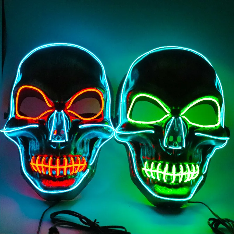 

Glowing Cosplay Party Mask Cartoon Characters Scary Monsters Ferocious Animals Luminous LED Neon Mask For Halloween Carnival