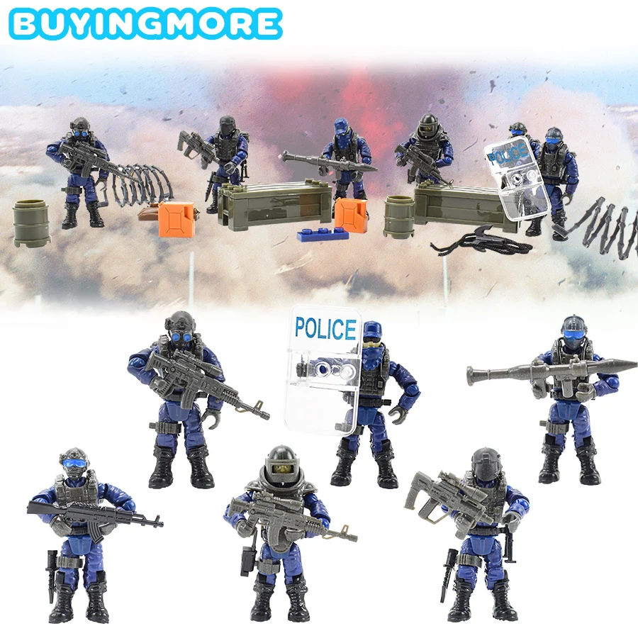 

6 солдатиков/набор, игрушки для мальчиков, модели, строительные наборы, мини-блоки, военный солдат, экшн-фигурки, комплект подвижных моделей, ...