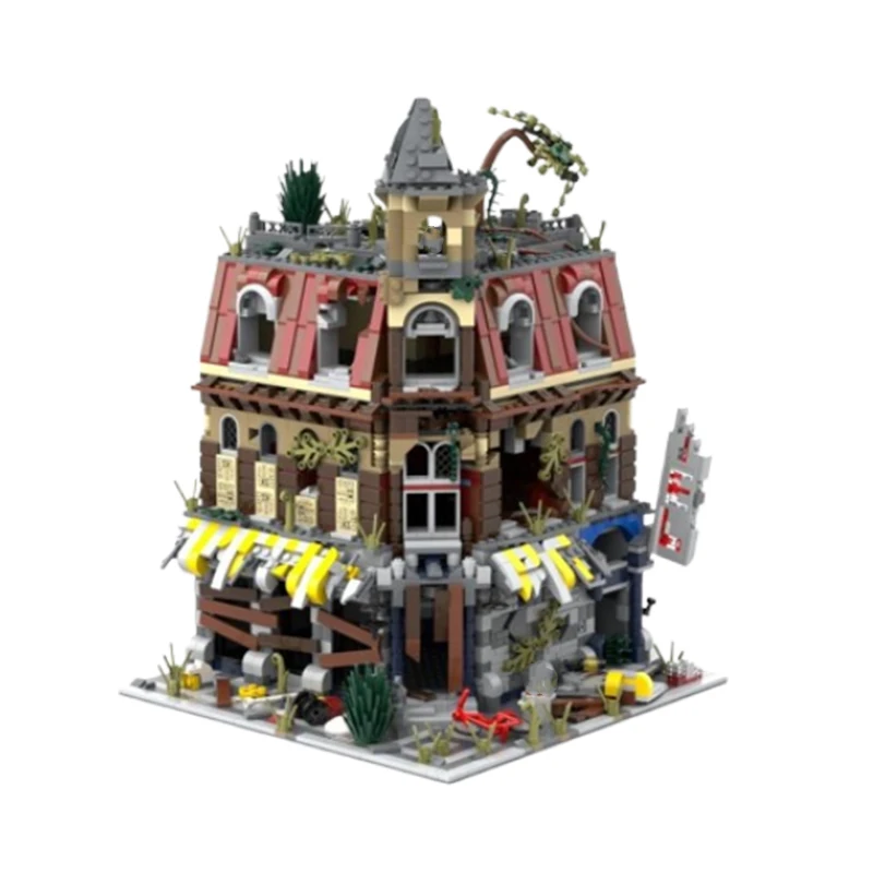 Фото Пятно MOC- 133707   2177 шт., городская уличная сцена, сборка мелких частиц, строительные блоки, образовательная игрушка, модель, подарочный набор, о имя №3