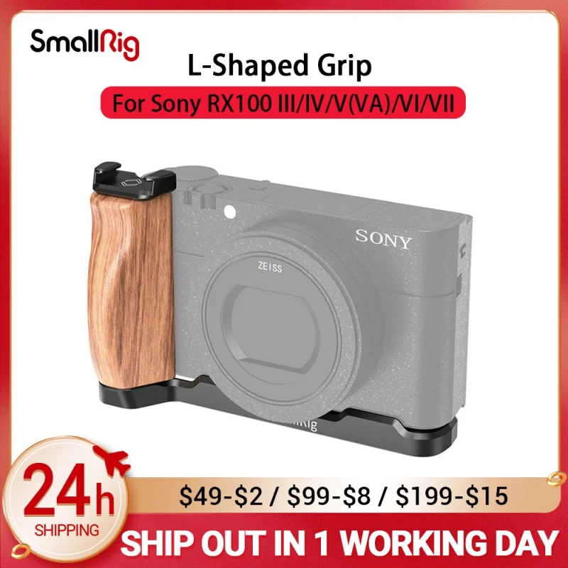 

SmallRig RX100 M6 камера Vlog L-образная деревянная рукоятка с холодным башмаком для Sony RX100 III/IV/V(VA)/VI/VII M5 / M4 камера 2438